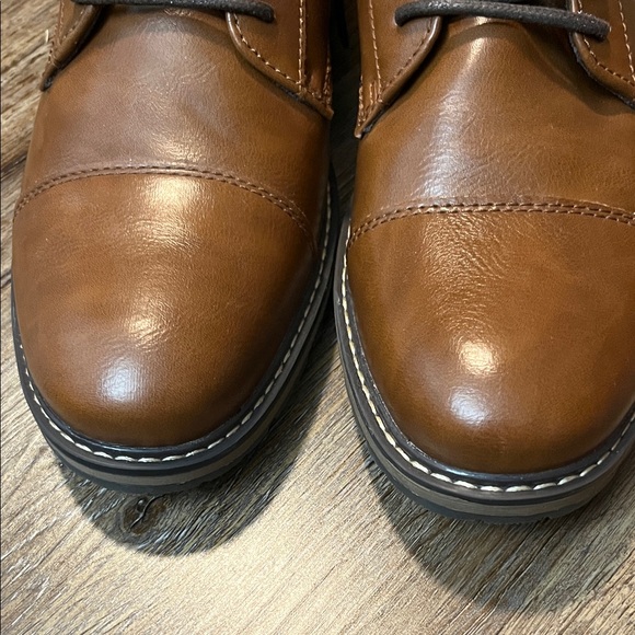 Steve Madden Men's Tan Leather Lace-Up Boots - Picture 4 of 15